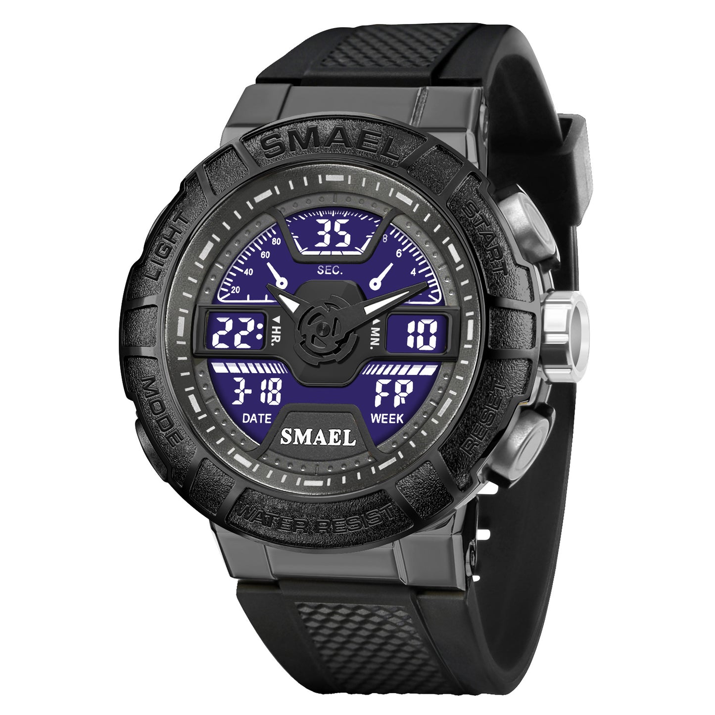 Men's Quartz Watch With Round Dial And Plexiglass Mirror Featuring TPU Strap And Pin Buckle