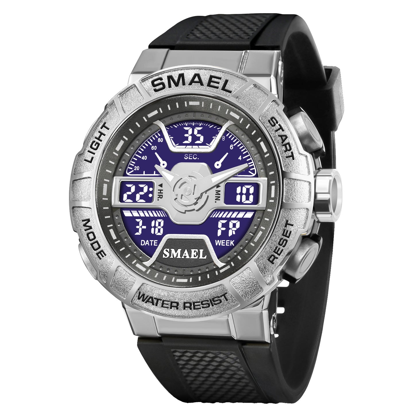 Men's Quartz Watch With Round Dial And Plexiglass Mirror Featuring TPU Strap And Pin Buckle