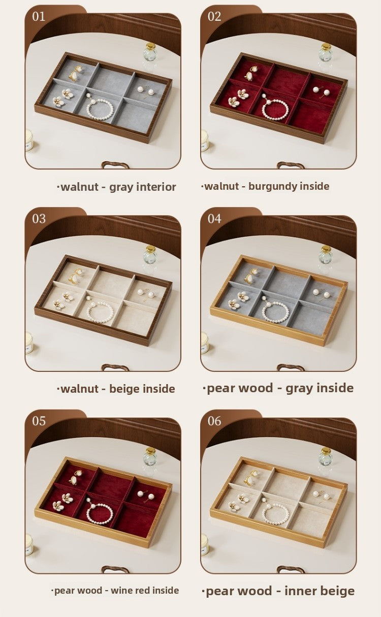 Solid Color Wooden Jewelry Box In Beige For Elegant Storage