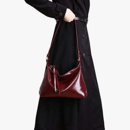 Women’s Square PU Leather Tote Bag With Sewing Thread Detail, Large Capacity, Single Shoulder Strap