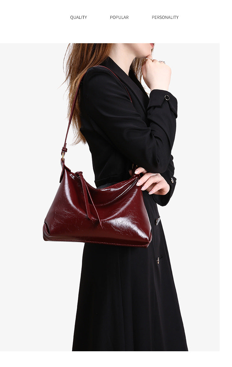 Women’s Square PU Leather Tote Bag With Sewing Thread Detail, Large Capacity, Single Shoulder Strap