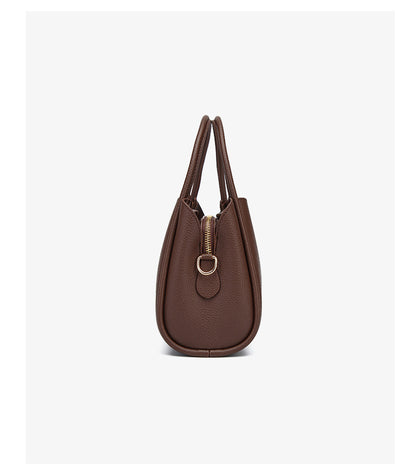 Women’s PU Leather Bucket Handbag With Sewing Thread Detail, Featuring Top Handle For Stylish Carry