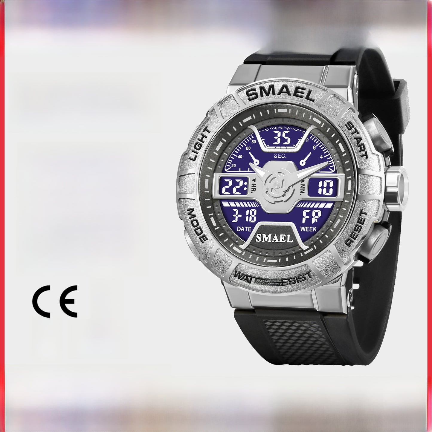 Men's Quartz Watch With Round Dial And Plexiglass Mirror Featuring TPU Strap And Pin Buckle