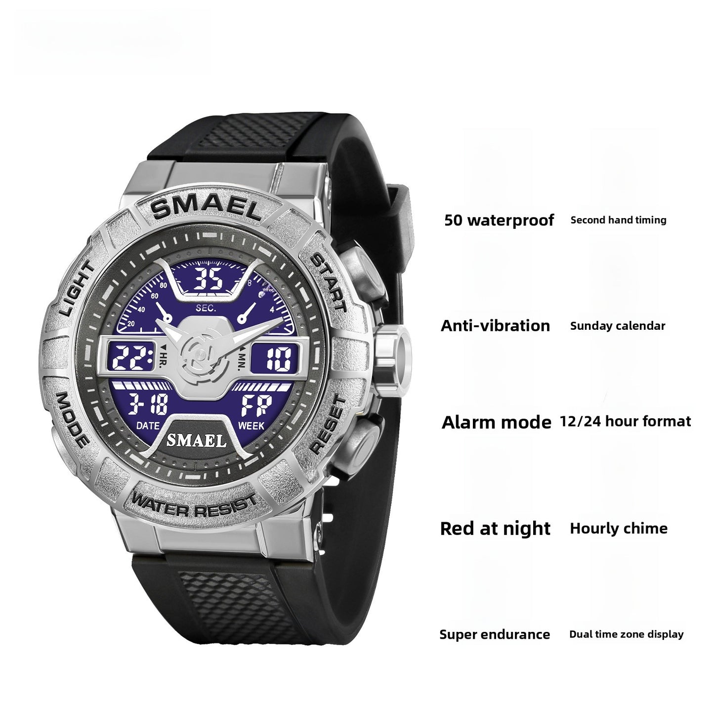 Men's Quartz Watch With Round Dial And Plexiglass Mirror Featuring TPU Strap And Pin Buckle