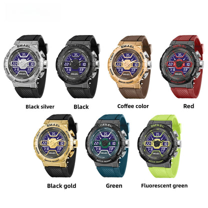 Men's Quartz Watch With Round Dial And Plexiglass Mirror Featuring TPU Strap And Pin Buckle