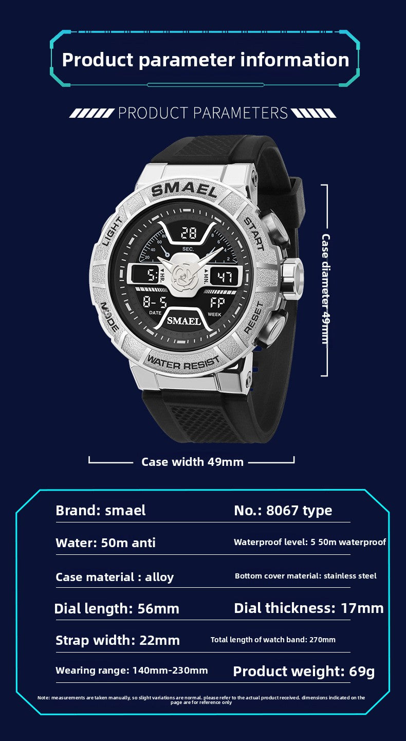 Men's Quartz Watch With Round Dial And Plexiglass Mirror Featuring TPU Strap And Pin Buckle