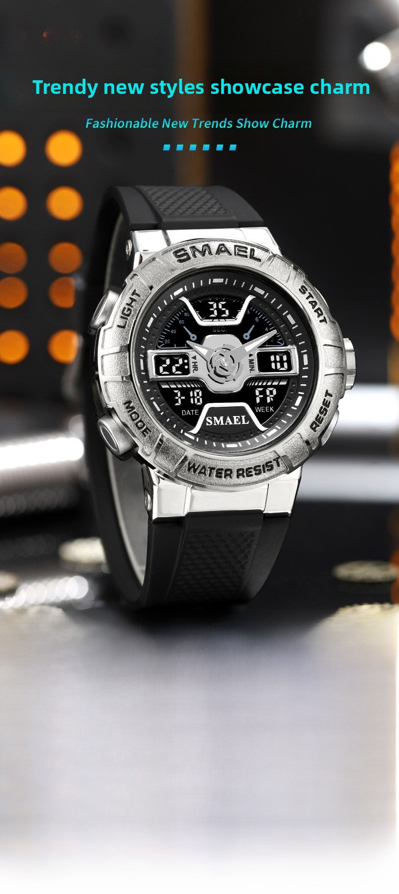 Men's Quartz Watch With Round Dial And Plexiglass Mirror Featuring TPU Strap And Pin Buckle