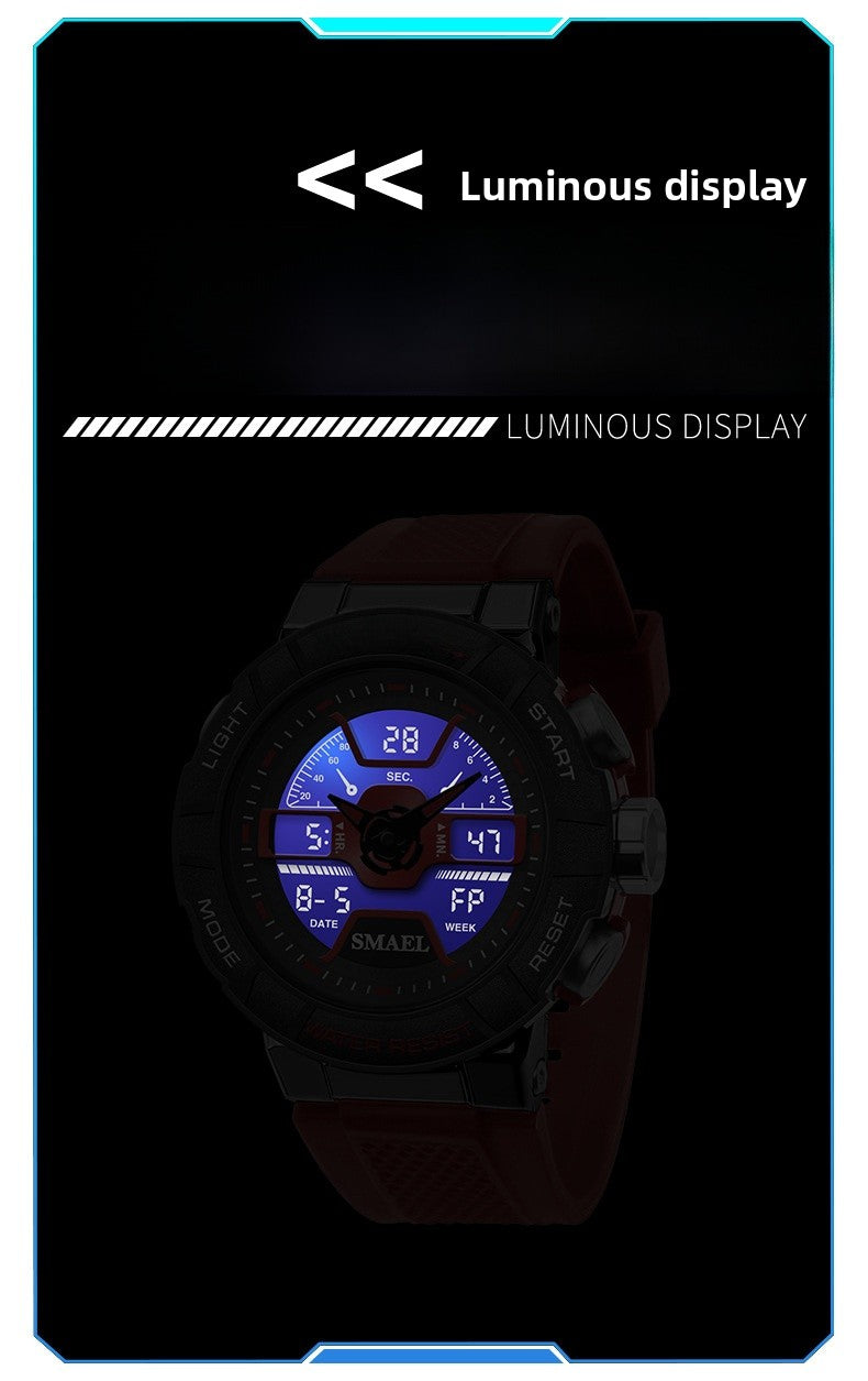 Men's Quartz Watch With Round Dial And Plexiglass Mirror Featuring TPU Strap And Pin Buckle