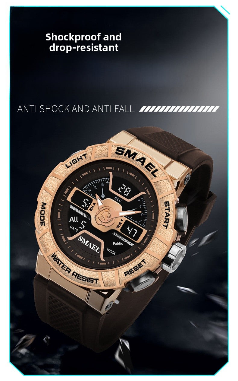 Men's Quartz Watch With Round Dial And Plexiglass Mirror Featuring TPU Strap And Pin Buckle