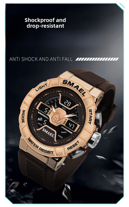 Men's Quartz Watch With Round Dial And Plexiglass Mirror Featuring TPU Strap And Pin Buckle