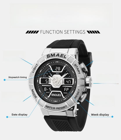 Men's Quartz Watch With Round Dial And Plexiglass Mirror Featuring TPU Strap And Pin Buckle