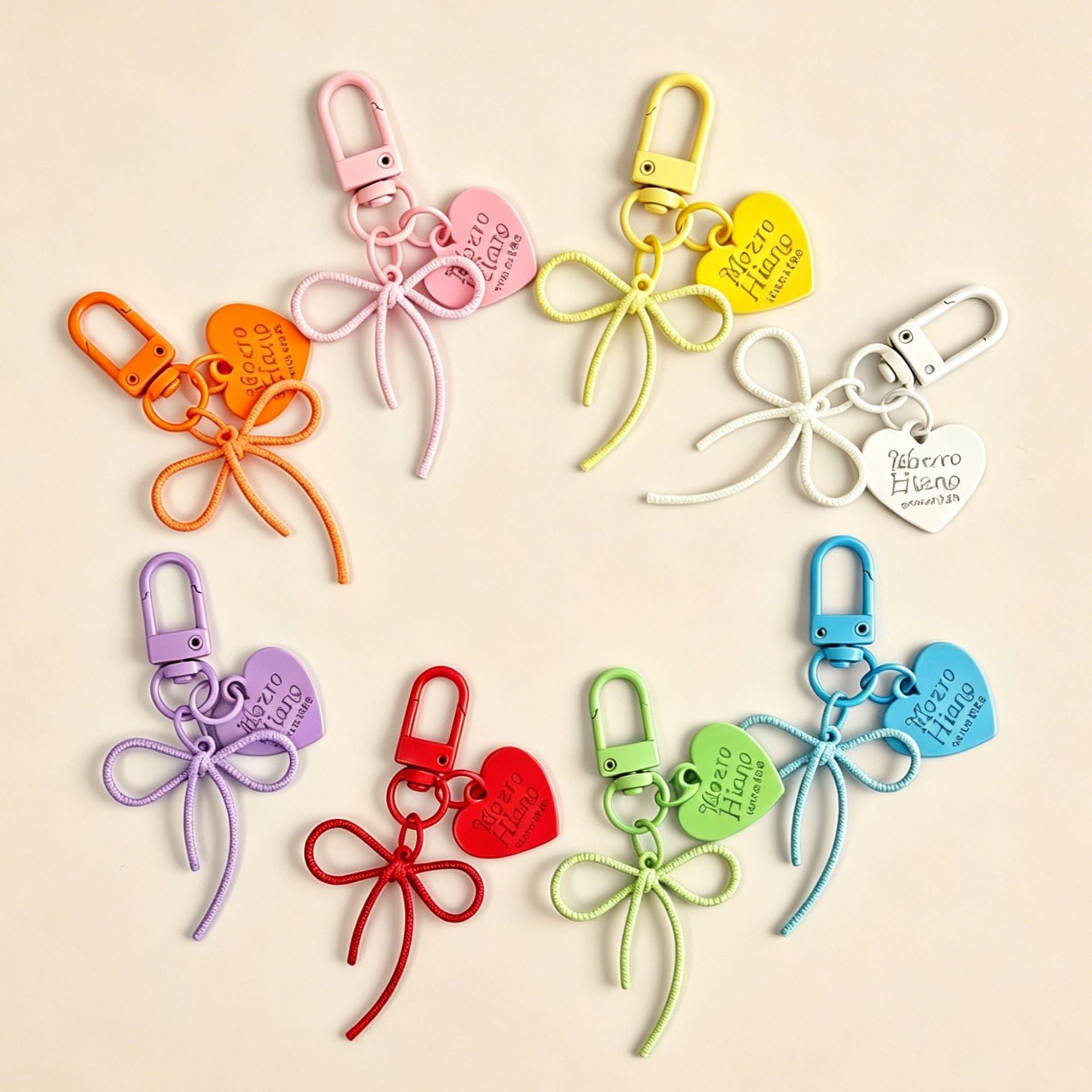 Bow Tie Bag Charm Key Chain In Colour, Featuring Durable Alloy Material