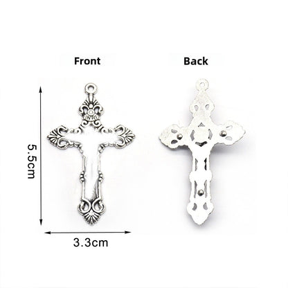 Retro Style Alloy Cross Pendant With Electroplated Finish, Jewelry Accessories