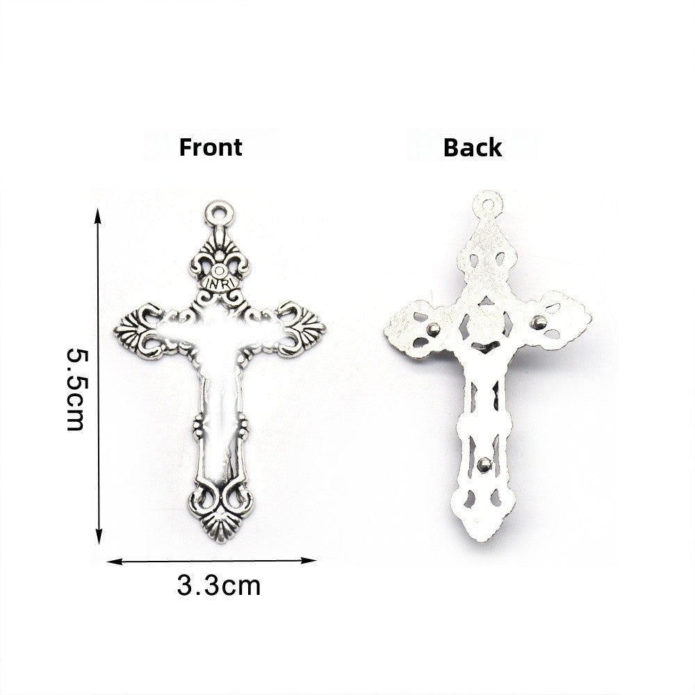 Retro Style Alloy Cross Pendant With Electroplated Finish, Jewelry Accessories