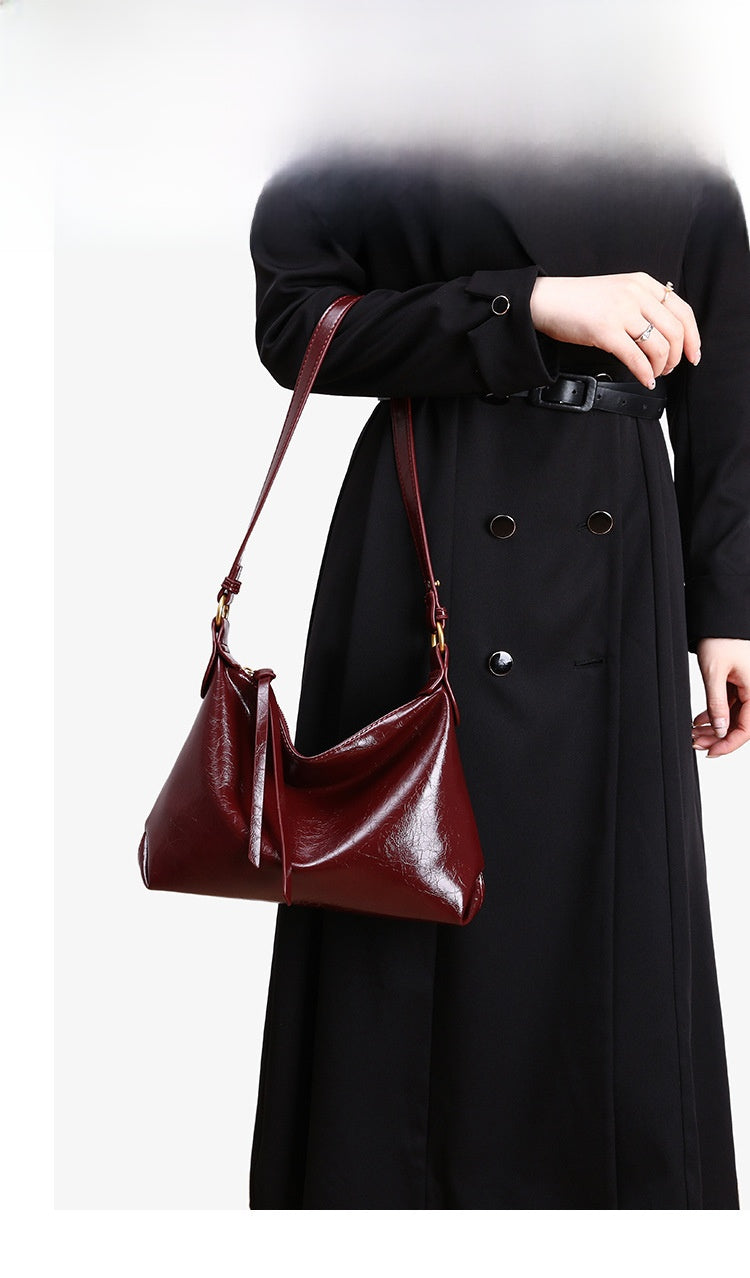 Women’s Square PU Leather Tote Bag With Sewing Thread Detail, Large Capacity, Single Shoulder Strap