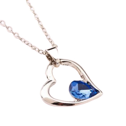 Heart Shape Purple Alloy Pendant Necklace For Women In With Ball Chain