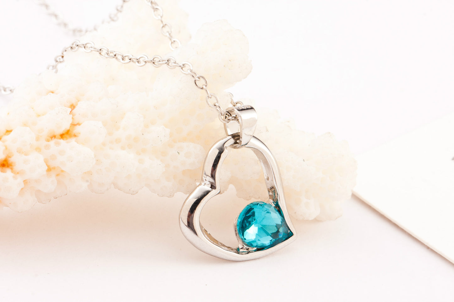 Heart Shape Purple Alloy Pendant Necklace For Women In With Ball Chain