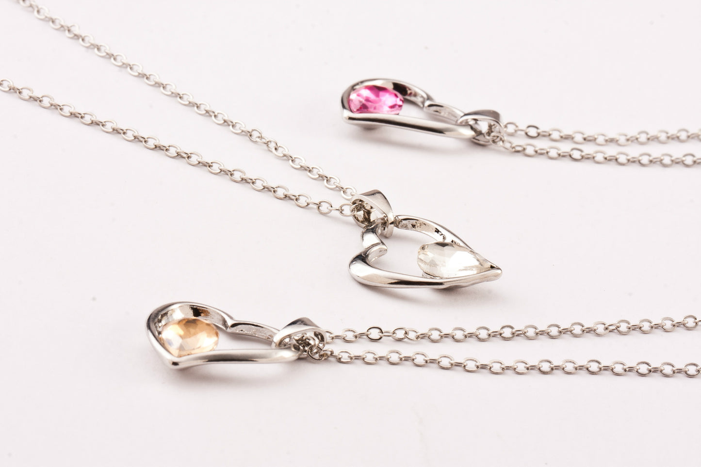 Heart Shape Purple Alloy Pendant Necklace For Women In With Ball Chain