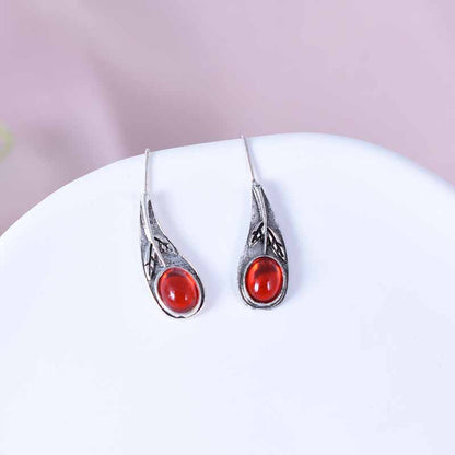 Bohemian Leaves Stud Earrings For Women In Alloy With Turquoise Inlay And 304 Stainless Steel Posts
