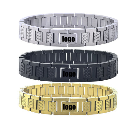 Geometric Waterproof Women's Bracelets In 304 Stainless Steel With 18K Gold Plated PVD Coating 0.03-0.05µm
