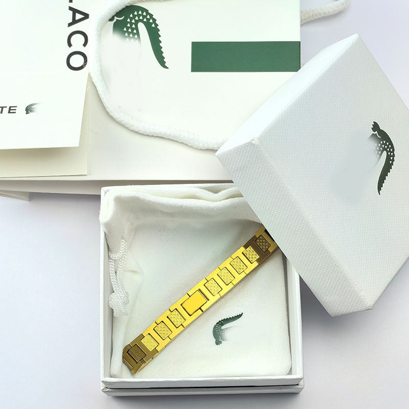 Geometric Waterproof Women's Bracelets In 304 Stainless Steel With 18K Gold Plated PVD Coating 0.03-0.05µm