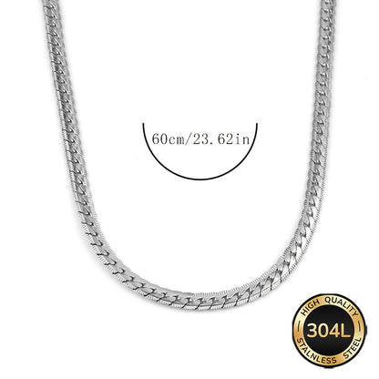 Handmade 304 Stainless Steel Slider Chain Necklace, Unisex Design For Everyday Wear