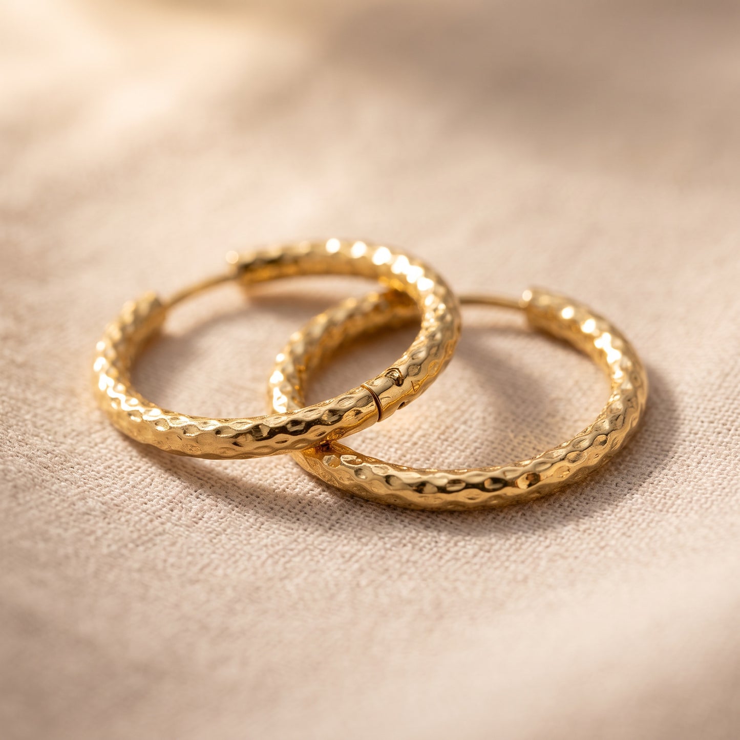 Basic Geometric CNC Titanium Steel Earrings For Women With Electroplated KC Golden Plated Finish