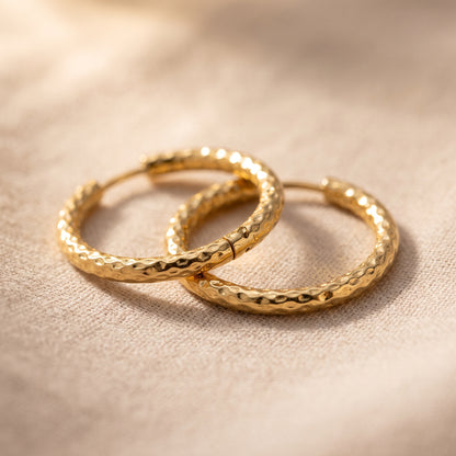 Basic Geometric CNC Titanium Steel Earrings For Women With Electroplated KC Golden Plated Finish