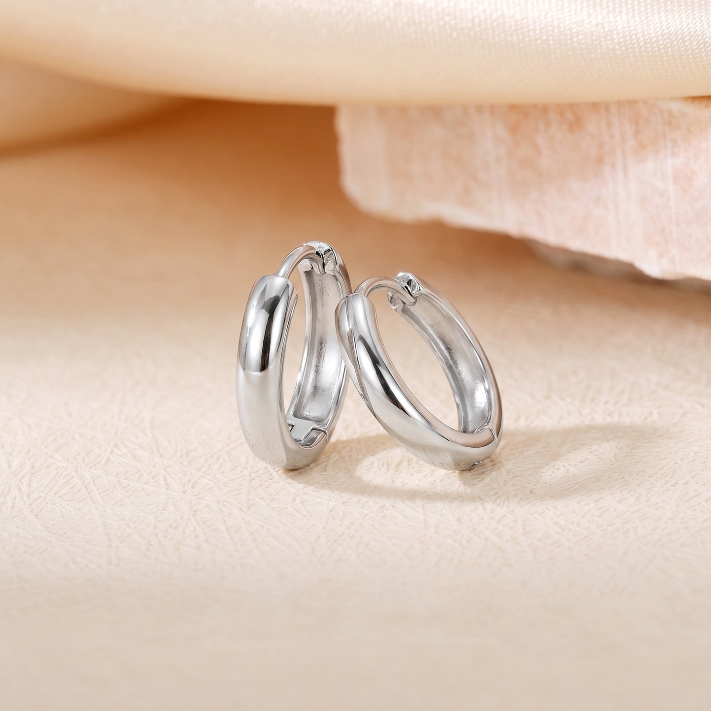 Basic Geometric CNC Titanium Steel Earrings For Women With Electroplated KC Golden Plated Finish