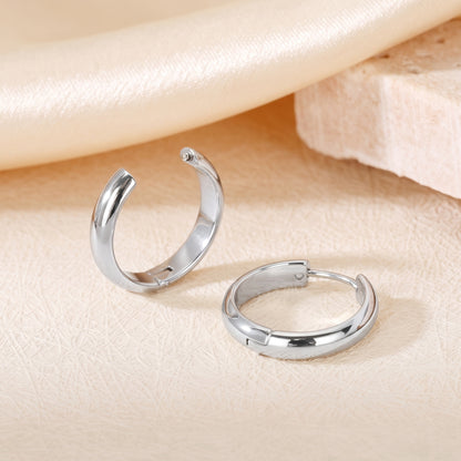 Basic Geometric CNC Titanium Steel Earrings For Women With Electroplated KC Golden Plated Finish