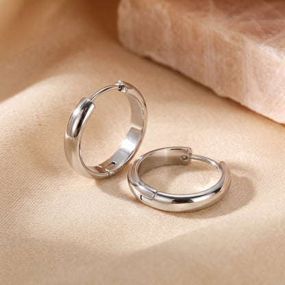 Basic Geometric CNC Titanium Steel Earrings For Women With Electroplated KC Golden Plated Finish