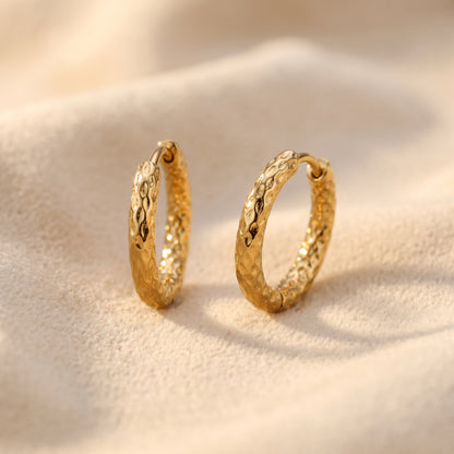 Basic Geometric CNC Titanium Steel Earrings For Women With Electroplated KC Golden Plated Finish