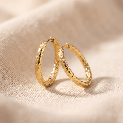 Basic Geometric CNC Titanium Steel Earrings For Women With Electroplated KC Golden Plated Finish