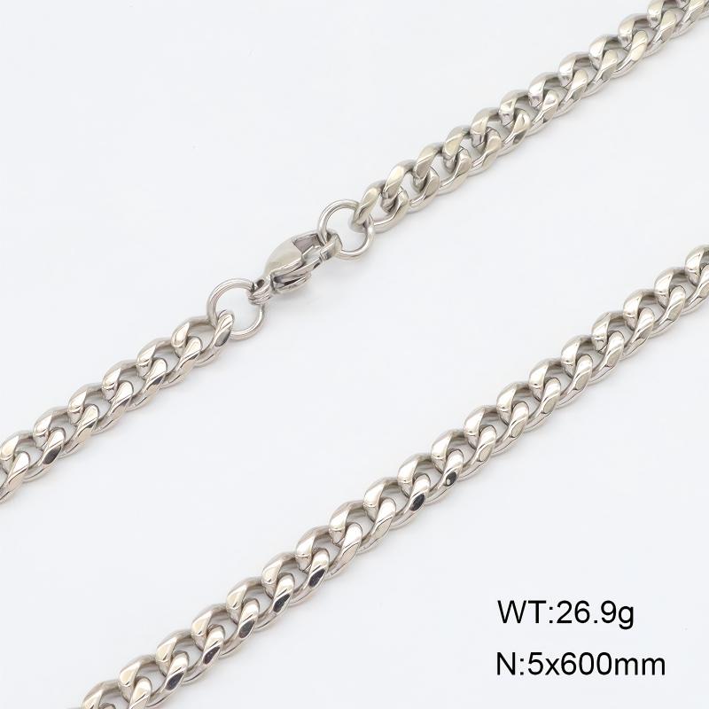Handmade Punk Quadrilateral Necklace In 304 Stainless Steel With 18K Real Gold Plated PVD Coated Cuban Link Chain