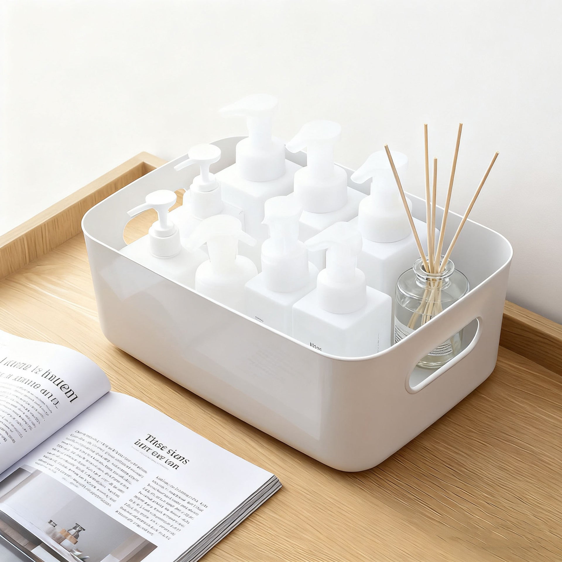 Modern Style Solid Color Plastic Storage Box For Organized Storage And Easy Cleaning