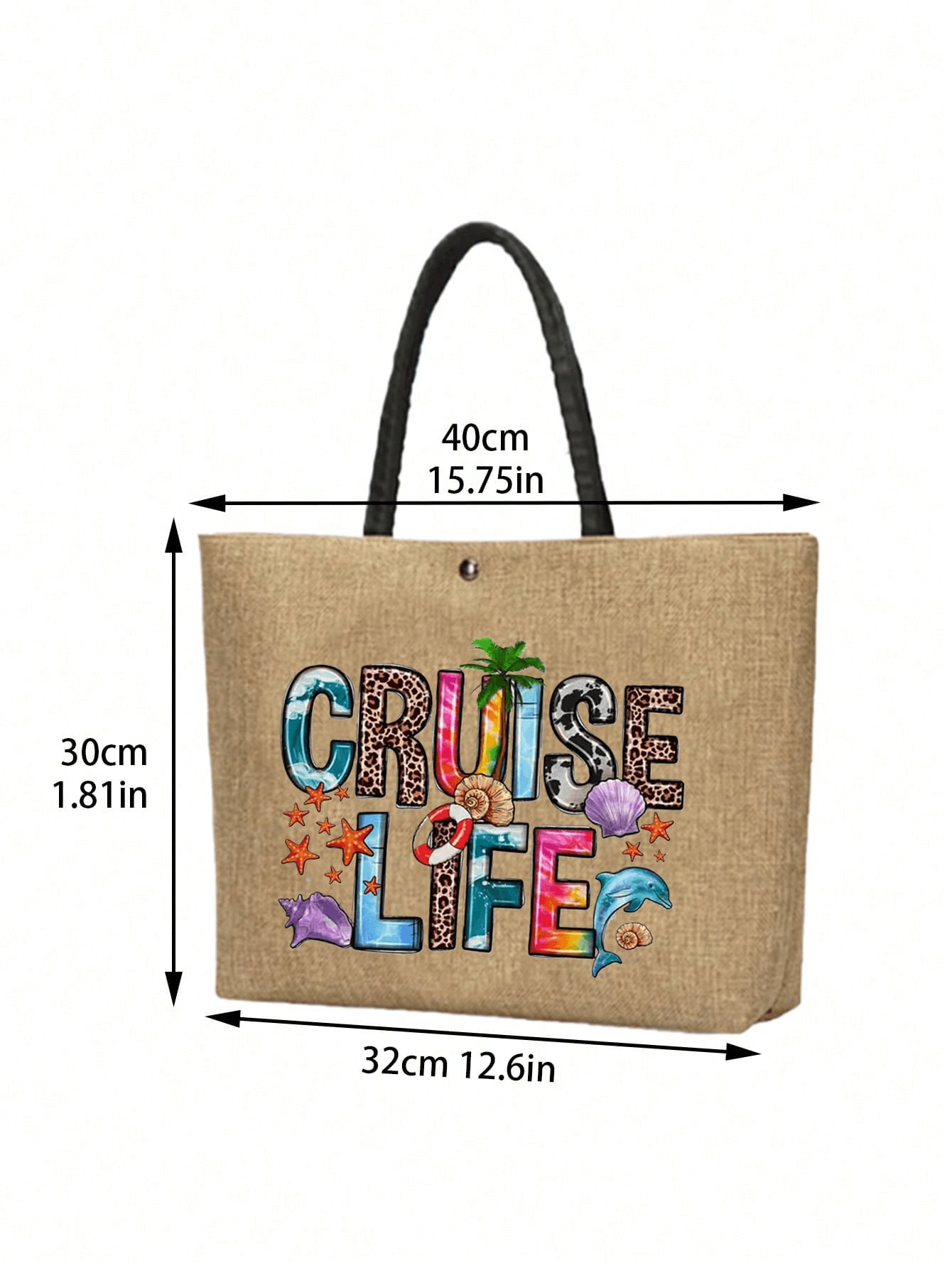 Unisex Square Polyester Shoulder Bag With Single Shoulder Strap, Printing Design, Suitable For All Seasons
