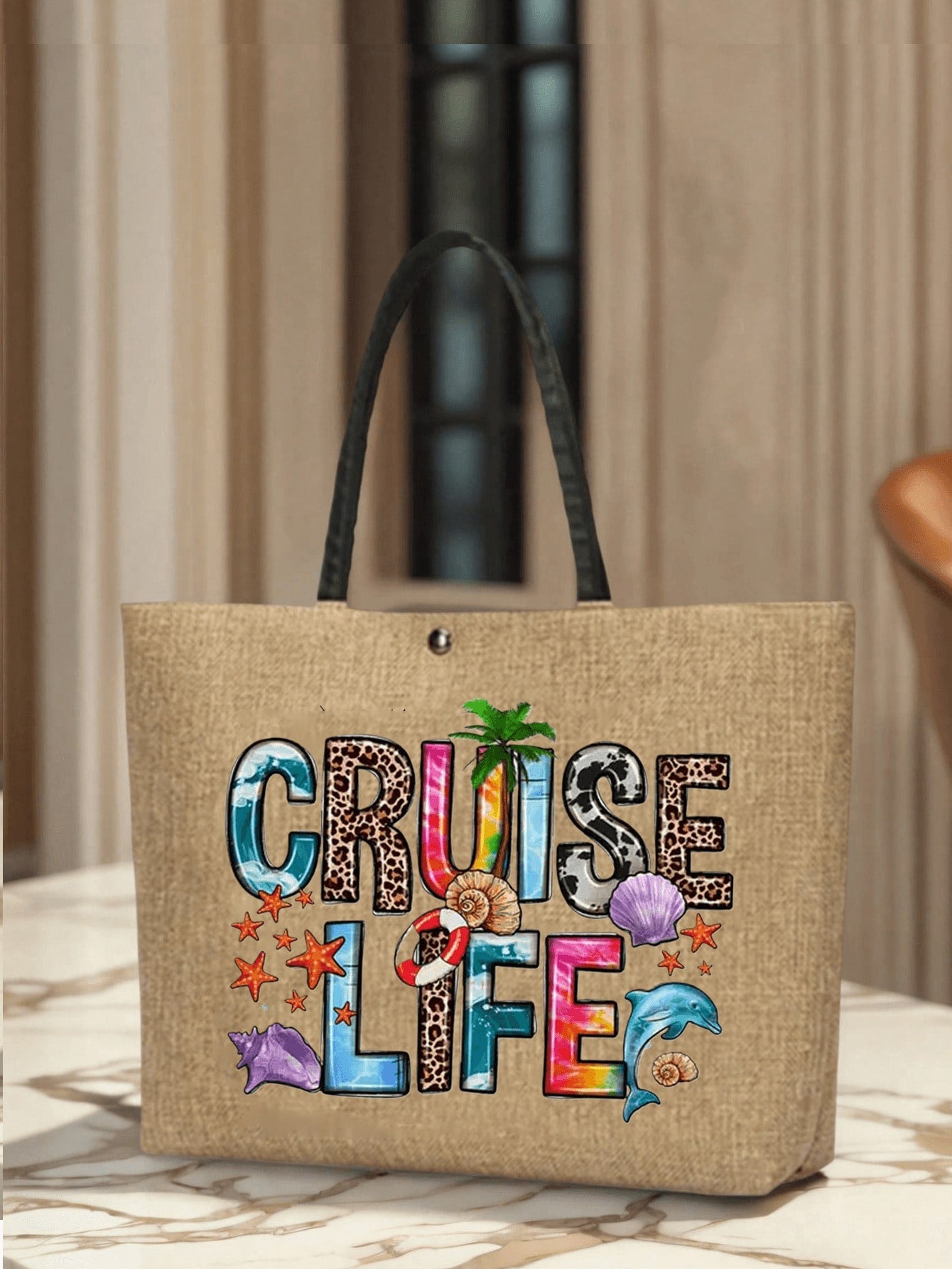 Unisex Square Polyester Shoulder Bag With Single Shoulder Strap, Printing Design, Suitable For All Seasons