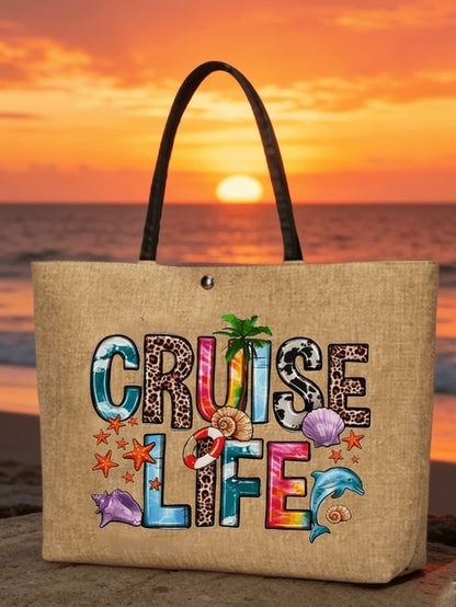 Unisex Square Polyester Shoulder Bag With Single Shoulder Strap, Printing Design, Suitable For All Seasons