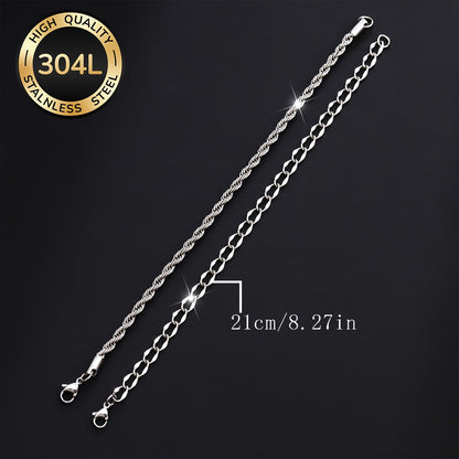 Handmade Men's Cuban Link Chain Bracelet In Durable 304 Stainless Steel Featuring Classic Curb Chain Design