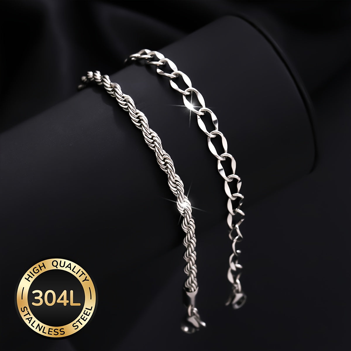 Handmade Men's Cuban Link Chain Bracelet In Durable 304 Stainless Steel Featuring Classic Curb Chain Design