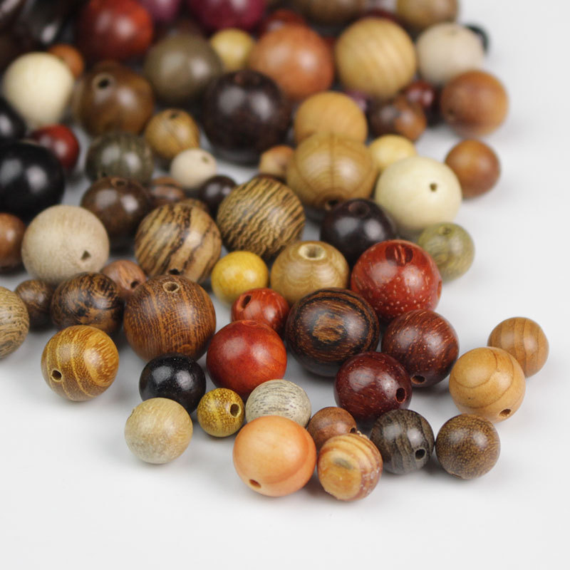 50 PCS Solid Wood Swirl Pattern Beads With 6-10mm Hole Size, Polished Finish For Jewelry Making In Ethnic Style