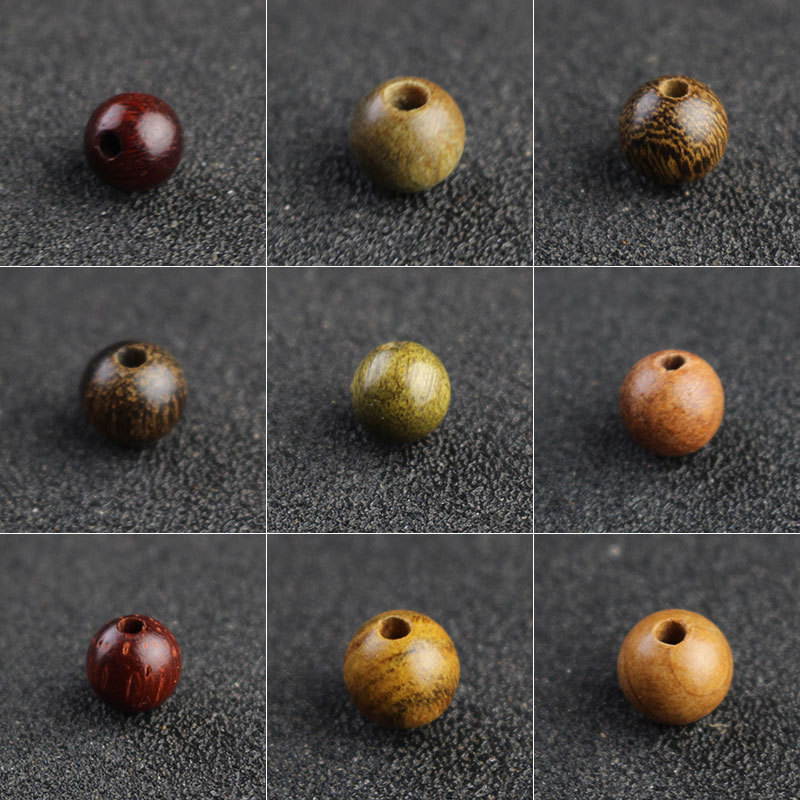 50 PCS Solid Wood Swirl Pattern Beads With 6-10mm Hole Size, Polished Finish For Jewelry Making In Ethnic Style