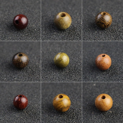 50 PCS Solid Wood Swirl Pattern Beads With 6-10mm Hole Size, Polished Finish For Jewelry Making In Ethnic Style