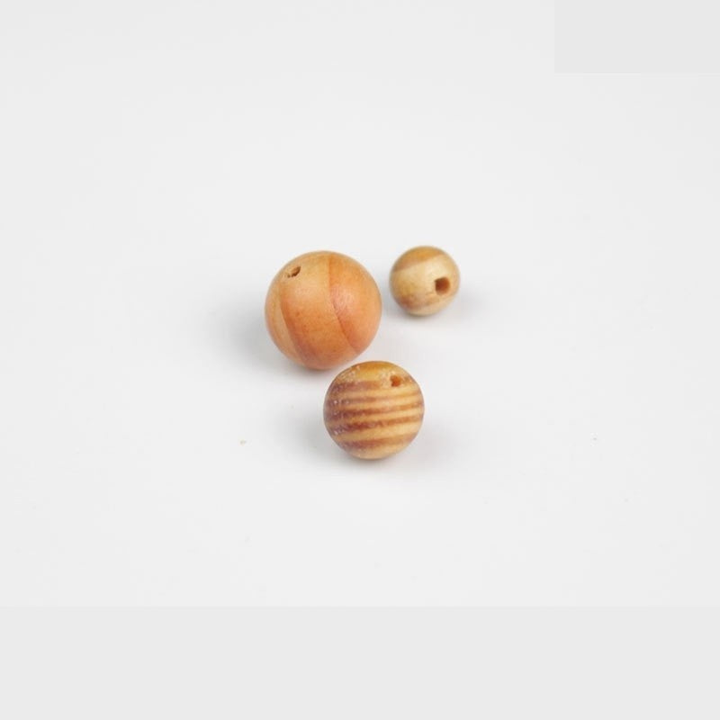 50 PCS Solid Wood Swirl Pattern Beads With 6-10mm Hole Size, Polished Finish For Jewelry Making In Ethnic Style