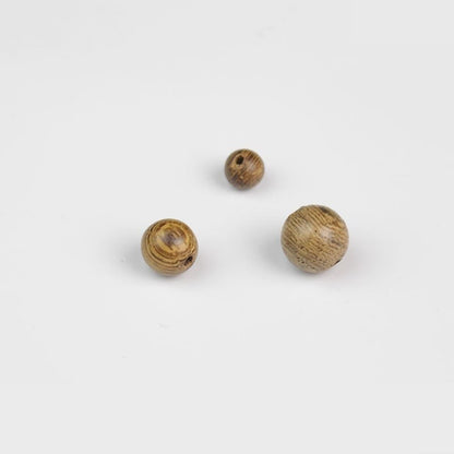50 PCS Solid Wood Swirl Pattern Beads With 6-10mm Hole Size, Polished Finish For Jewelry Making In Ethnic Style