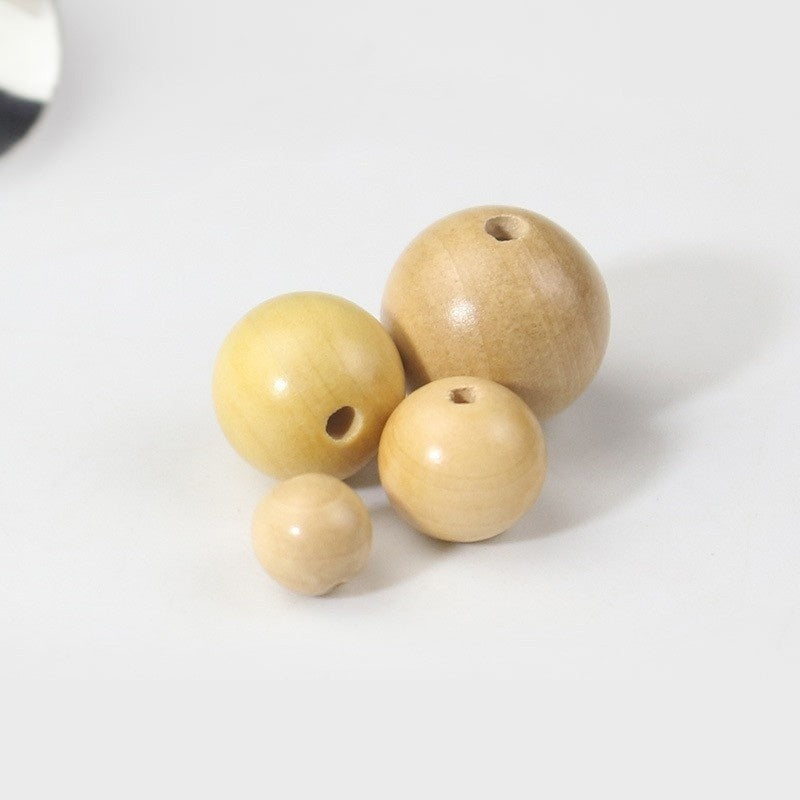 50 PCS Solid Wood Swirl Pattern Beads With 6-10mm Hole Size, Polished Finish For Jewelry Making In Ethnic Style