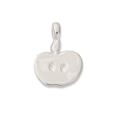 Apple Pendant In 925 Sterling Silver With Electroplated Finish, Silver Jewelry Accessory