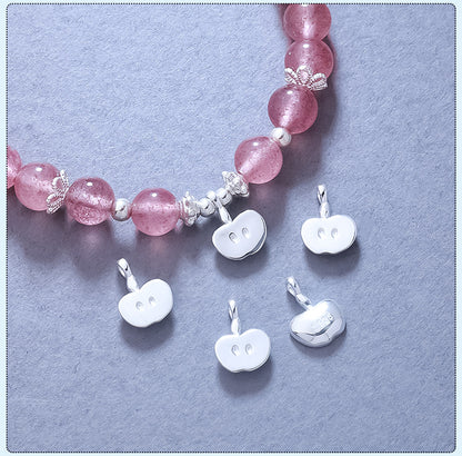 Apple Pendant In 925 Sterling Silver With Electroplated Finish, Silver Jewelry Accessory