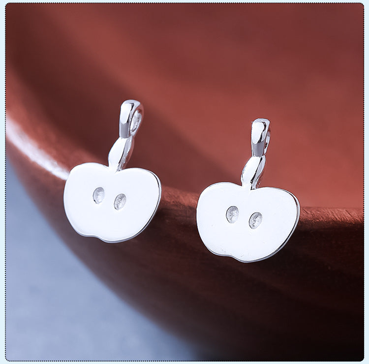 Apple Pendant In 925 Sterling Silver With Electroplated Finish, Silver Jewelry Accessory