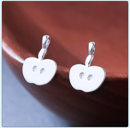 Apple Pendant In 925 Sterling Silver With Electroplated Finish, Silver Jewelry Accessory